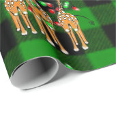 Vakantige Giraffes, roodroodroze lichten, vlecht Cadeaupapier (Rol Hoek)