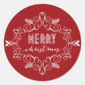 Vakantige kerstfeestdag met Lijst op deco-feestdag Ronde Sticker (Voorkant)