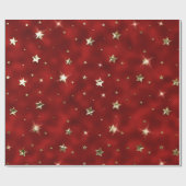 Vakantige kerststerren en gouden feestdagen cadeaupapier (Vlak)