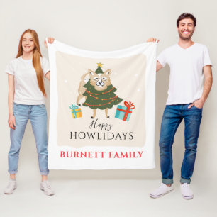 Vakantige kerstvakantiehuisjes fleece deken