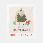 Vakantige kerstvakantiehuisjes fleece deken (Voorkant)