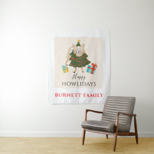 Vakantige kerstvakantiehuisjes wandkleed