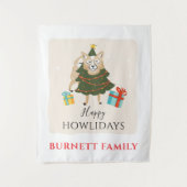 Vakantige kerstvakantiehuisjes wandkleed (Voorkant)