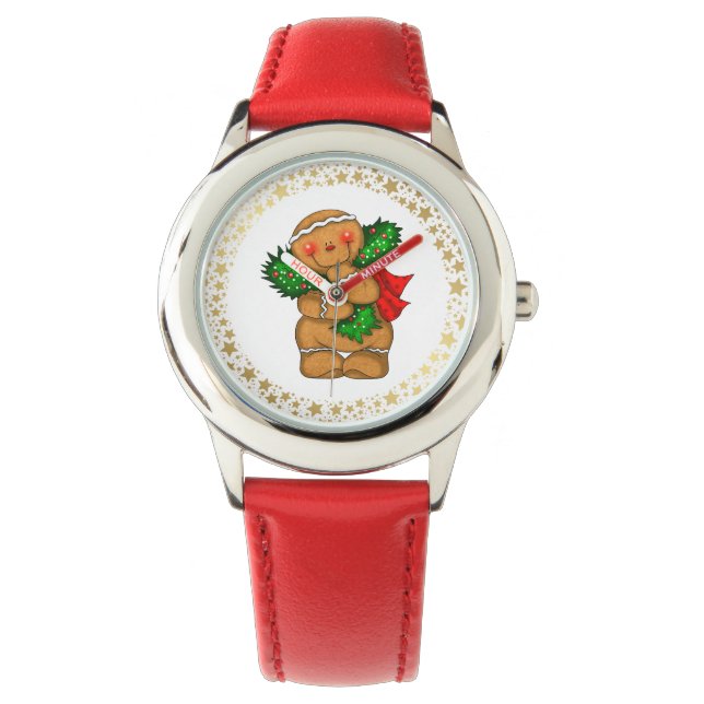 Vakantige Kinder wacht/Gingerbrood Man Horloge (Voorkant)