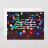Vakantige kleurige mousserende lichten met gedicht briefkaart (Voorkant / Achterkant)