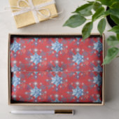 Vakantige rode en blauwe sneeuwvlokken en sterren tissuepapier (Geschenk)