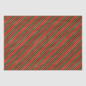 Vakantige rode, gouden en groene kerststrepen tissuepapier (Voorkant)