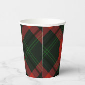Vakantige Rood en groen Tartan met monogram Papieren Bekers (Rechts)
