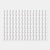 Vakantige Waterverf Blauwe Vogel Rode Bergen en Gr Inpakpapier Vel (Voorkant 3)