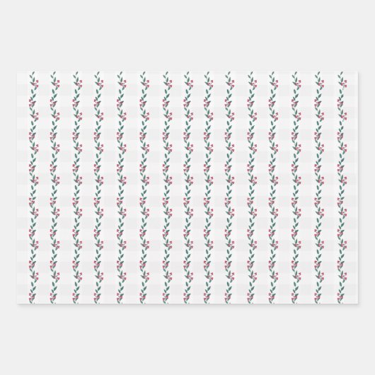 Vakantige Waterverf Blauwe Vogel Rode Bergen en Gr Inpakpapier Vel (Voorkant 3)