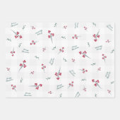 Vakantige Waterverf Blauwe Vogel Rode Bergen en Gr Inpakpapier Vel (Voorkant 2)