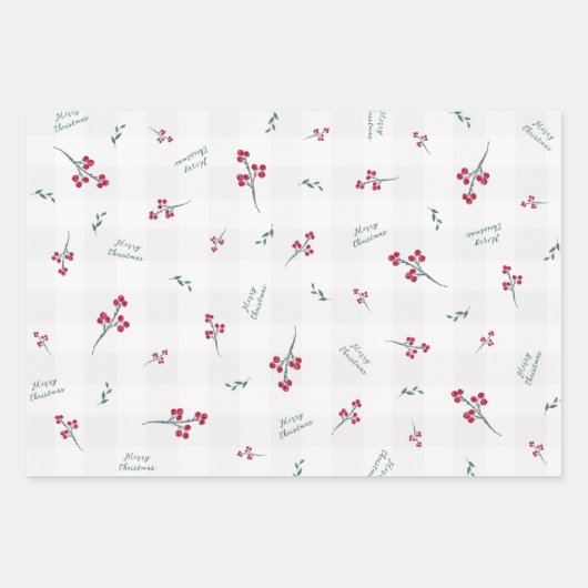 Vakantige Waterverf Blauwe Vogel Rode Bergen en Gr Inpakpapier Vel (Voorkant 2)