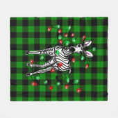 Vakantige Zebra, groene tartan, kronkellichten     Fleece Deken (Voorkant (Horizontaal))