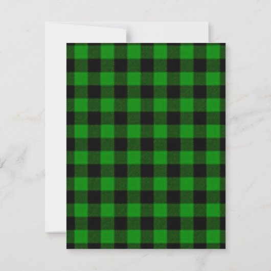Vakantige Zebra, groene tartan, kronkellichten   Notitiekaartje (Achterkant)