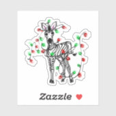 Vakantige Zebra, rode groene touwlichten Sticker (Vel)