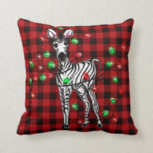 Vakantige Zebra, rode tartan, kronkelende lichten
