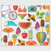 Vakantige zomervakantie strandpatroon schattig cadeaupapier (Vlak)