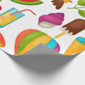 Vakantige zomervakantie strandpatroon schattig cadeaupapier (Hoek)