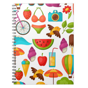 Vakantige zomervakantie strandpatroon schattig notitieboek