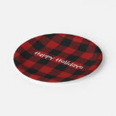 Vakantige zwarte en rode buffelpleister papieren bordje (Gekanteld)