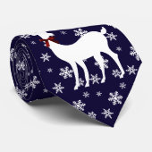 Vakantigend Stropdas, witte rendiervis, zeemacht m Stropdas (Opgerold)