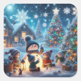 Vakantiger Vierkante Sticker