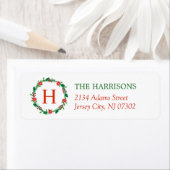 Vakantische Floral met eenvoudig elegant groen roo Etiket (Insitu)