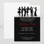 Vakantispartij, mensen Silhouette-uitnodiging Kaart (Voorkant / Achterkant)