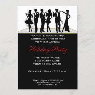 Vakantispartij, mensen Silhouette-uitnodiging Kaart