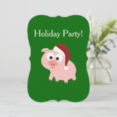 Vakantispartij! Santa Pig Kaart (Staand voorkant)