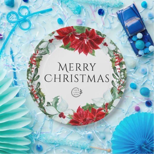 Vakantispartij Voeg Logo kerstavond toe Papieren Bordje (Feest)