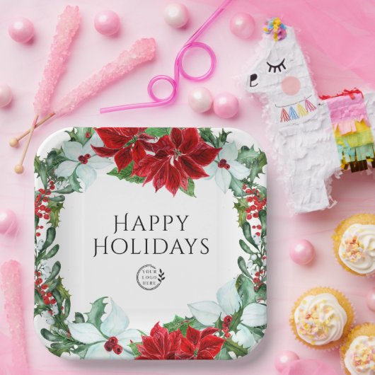 Vakantispartij Voeg Logo kerstavond toe Papieren Bordje (Feest)