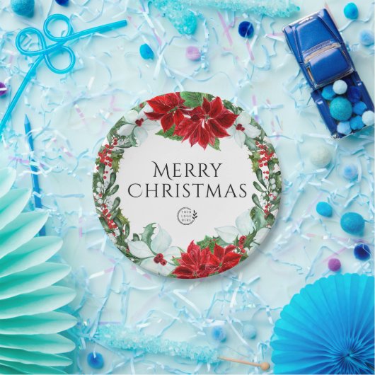 Vakantispartij Voeg Logo kerstavond toe Papieren Bordje (Feest)