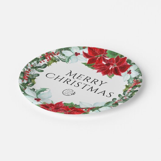 Vakantispartij Voeg Logo kerstavond toe Papieren Bordje (Gekanteld)