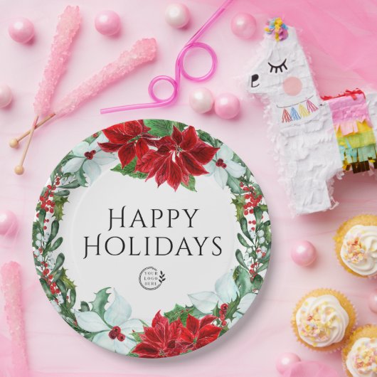Vakantispartij Voeg Logo kerstavond toe Papieren Bordje (Feest)