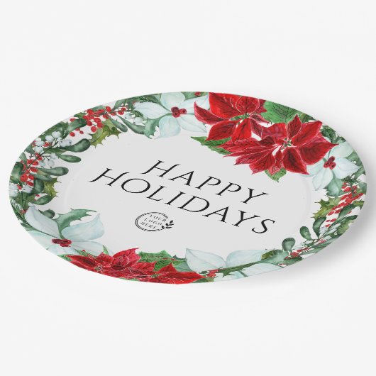 Vakantispartij Voeg Logo kerstavond toe Papieren Bordje (Gekanteld)