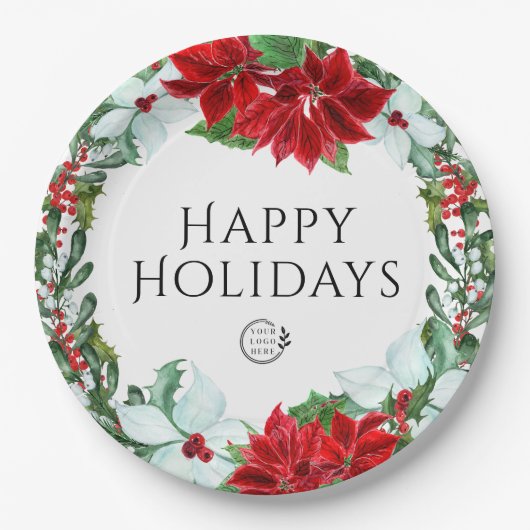 Vakantispartij Voeg Logo kerstavond toe Papieren Bordje (Voorkant)