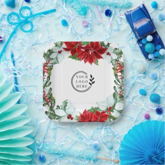 Vakantispartij Voeg Logo kerstavond toe Papieren Bordje (Feest)