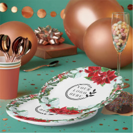 Vakantispartij Voeg Logo kerstavond toe Papieren Bordje