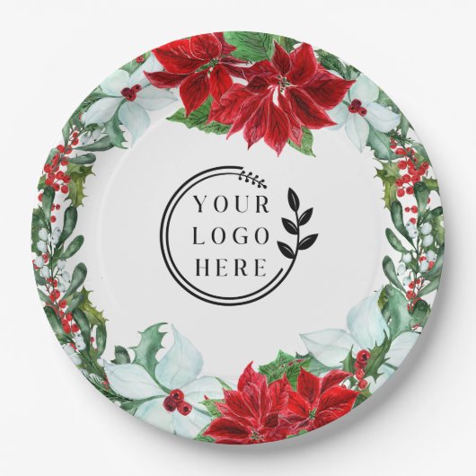 Vakantispartij Voeg Logo kerstavond toe Papieren Bordje (Voorkant)