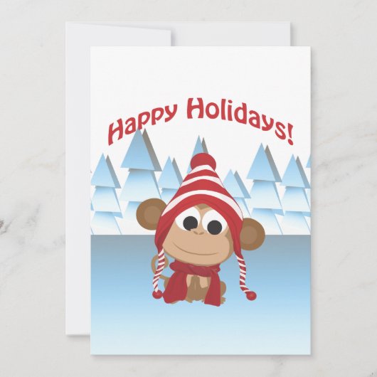 Vakantispartij! Winter Monkey Kaart (Voorkant)