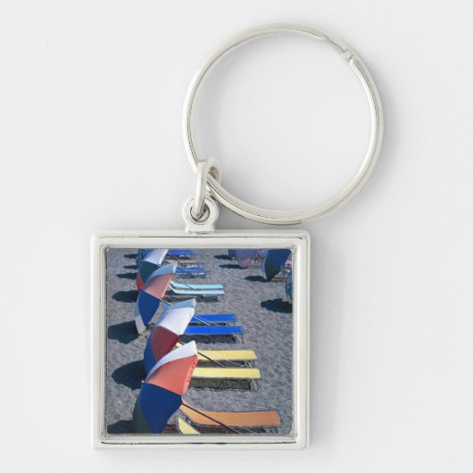 Vakantorstoelen op strand sleutelhanger (Voorkant)