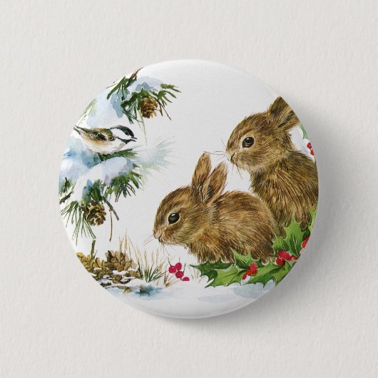  Vakbaai en Bunnies Ronde Button 5,7 Cm (Voorkant)