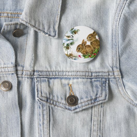 Vakbaai en Bunnies Ronde Button 5,7 Cm (In situ)