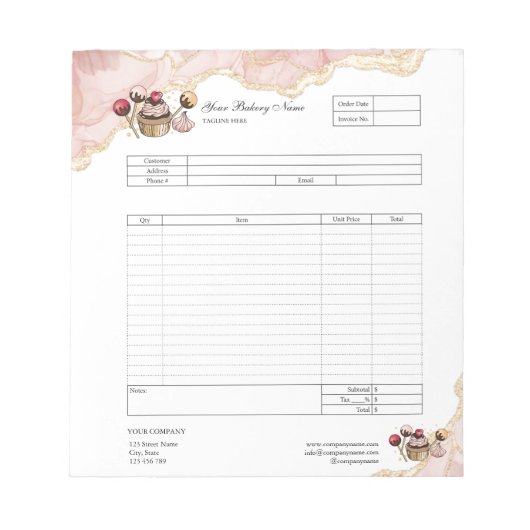 Vakbakkersbestelling voor gebak Vakbakkersbestelli Notitieblok (Voorkant)