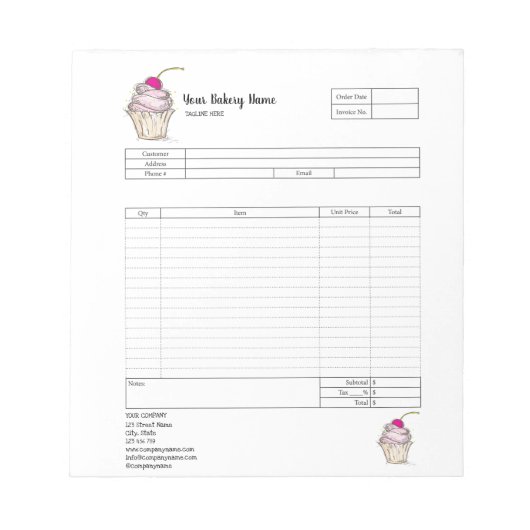 Vakbakkersbestelling voor gebak Vakbakkersbestelli Notitieblok (Voorkant)