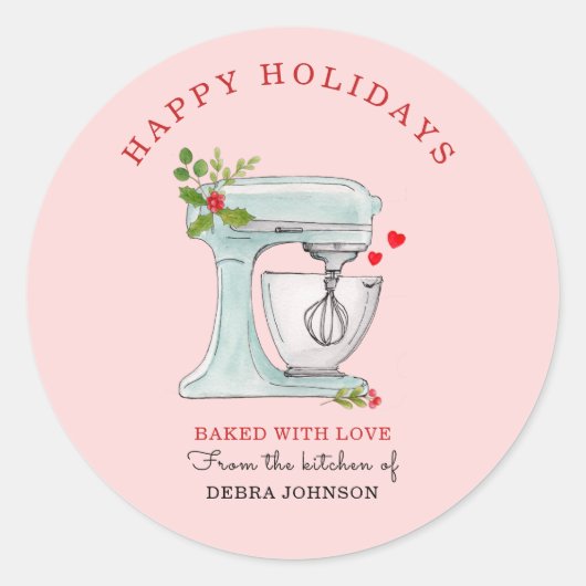 Vakbakkerskoeken voor de Waterverf van feestdagen  Ronde Sticker (Voorkant)