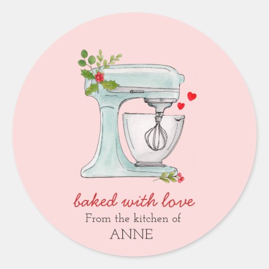 Vakbakkerskoeken voor de Waterverf van feestdagen  Ronde Sticker (Voorkant)