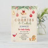 Vakbakkerskoekjes en cocktailuitnodiging kaart (Staand voorkant)