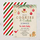 Vakbakkerskoekjes en cocktailuitnodiging kaart (Voorkant / Achterkant)